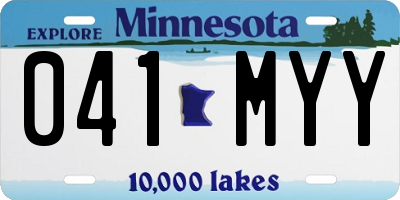 MN license plate 041MYY