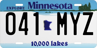 MN license plate 041MYZ