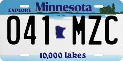 MN license plate 041MZC