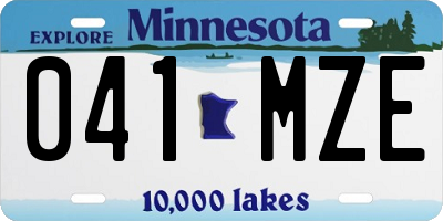 MN license plate 041MZE