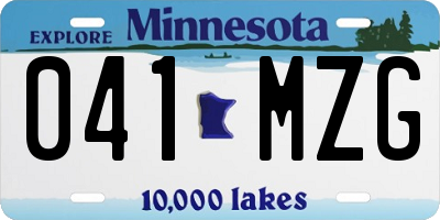 MN license plate 041MZG