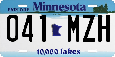 MN license plate 041MZH