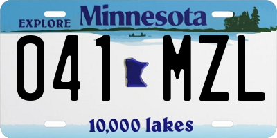 MN license plate 041MZL