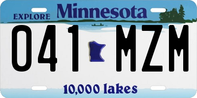 MN license plate 041MZM