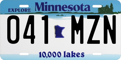 MN license plate 041MZN