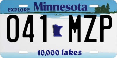 MN license plate 041MZP