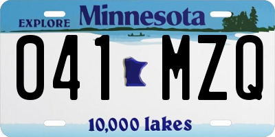 MN license plate 041MZQ