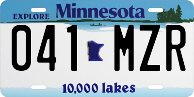MN license plate 041MZR