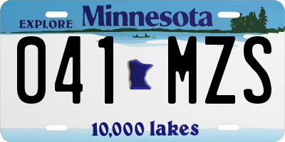 MN license plate 041MZS