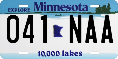 MN license plate 041NAA