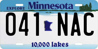 MN license plate 041NAC