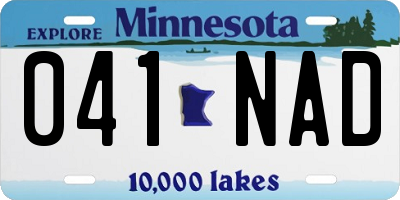 MN license plate 041NAD