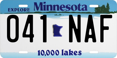 MN license plate 041NAF