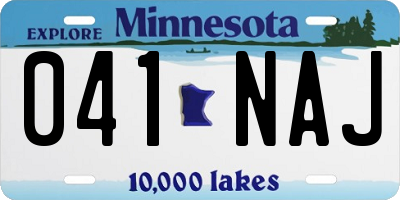 MN license plate 041NAJ
