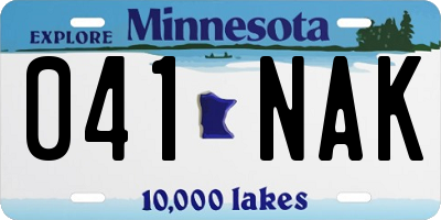 MN license plate 041NAK
