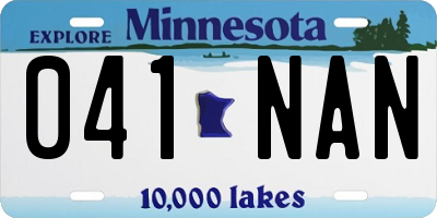 MN license plate 041NAN