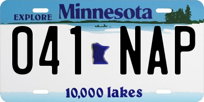 MN license plate 041NAP