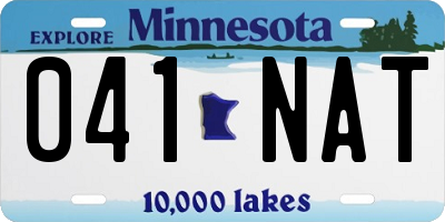 MN license plate 041NAT