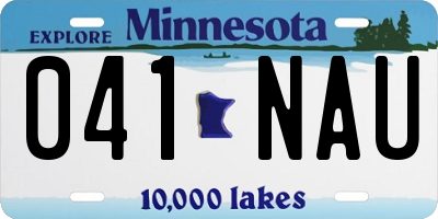 MN license plate 041NAU