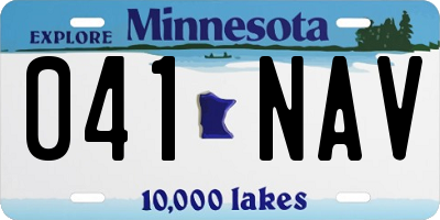 MN license plate 041NAV