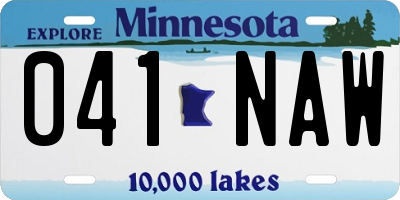 MN license plate 041NAW