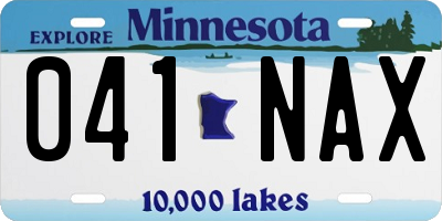 MN license plate 041NAX