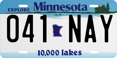 MN license plate 041NAY