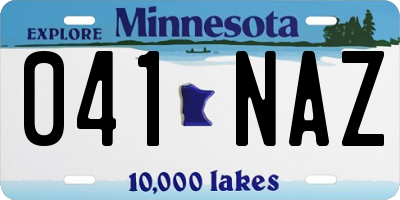 MN license plate 041NAZ