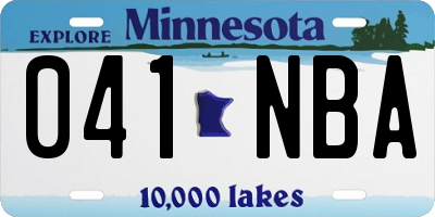 MN license plate 041NBA