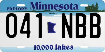 MN license plate 041NBB
