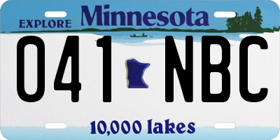 MN license plate 041NBC