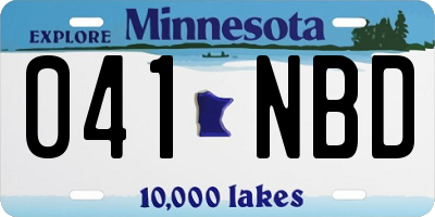 MN license plate 041NBD