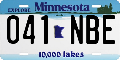MN license plate 041NBE