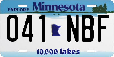 MN license plate 041NBF