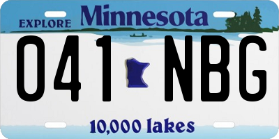 MN license plate 041NBG