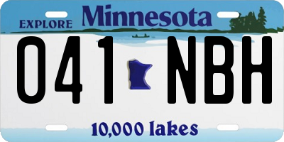MN license plate 041NBH