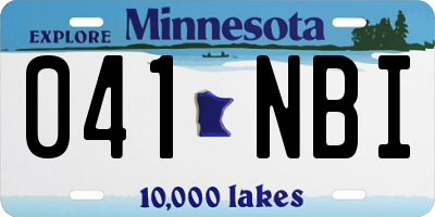 MN license plate 041NBI