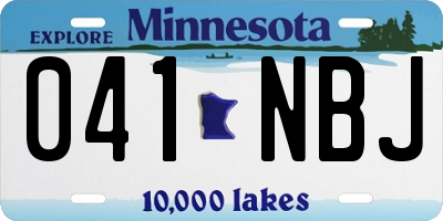 MN license plate 041NBJ