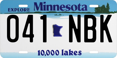 MN license plate 041NBK