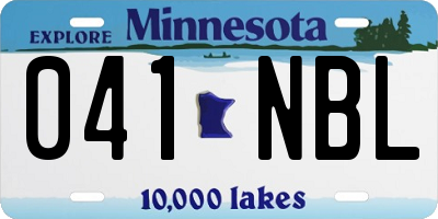 MN license plate 041NBL