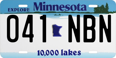 MN license plate 041NBN