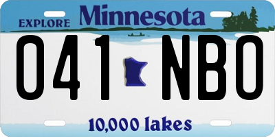 MN license plate 041NBO