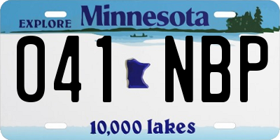 MN license plate 041NBP
