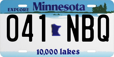 MN license plate 041NBQ