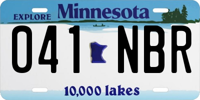MN license plate 041NBR
