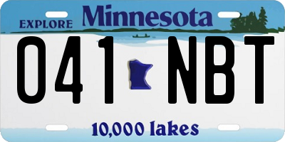 MN license plate 041NBT