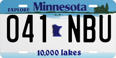 MN license plate 041NBU