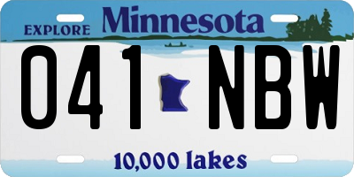 MN license plate 041NBW