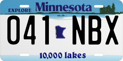 MN license plate 041NBX