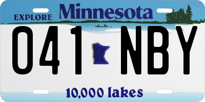 MN license plate 041NBY